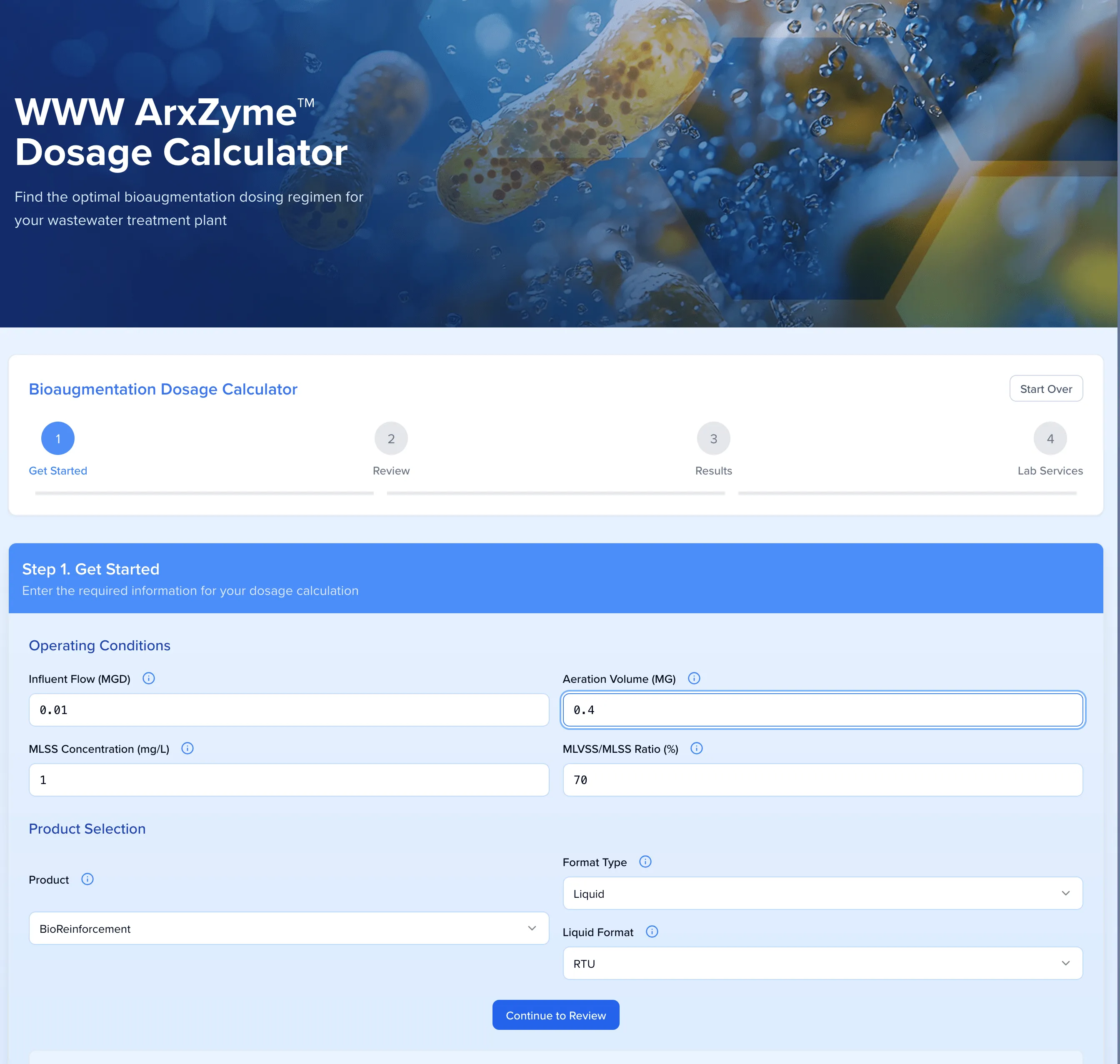 Dosing Calculator for Bioaugmentation